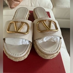 Valentino espadrilles. Cream color; fits woman size 8.5